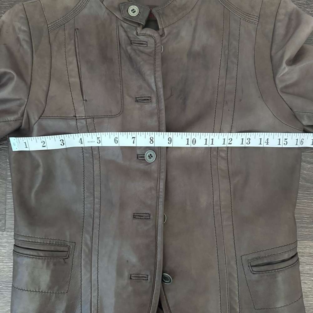 Danier Brown Leather Button-Front Jacket XXS–S - Picture 12 of 17